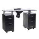 Manikürtisch Glasplatte und Absaugung BD-3425-1-P schwarz