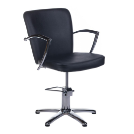 Friseurstuhl 8173 Schwarz – ergonomischer Friseursessel im eleganten Chefsessel-Design