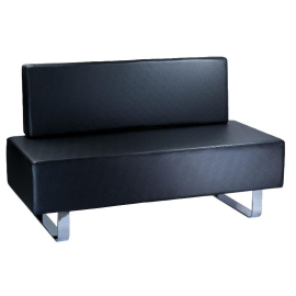 Schwarze Wartecouch aus Kunstleder – moderne, bequeme Sitzbank für Wartezimmer, Empfangsbereiche und Salons
