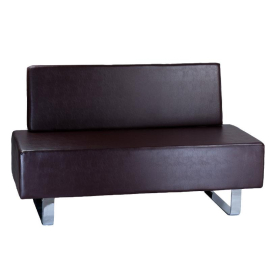 Braune Wartecouch aus Kunstleder – moderne, bequeme Sitzbank für Wartezimmer, Empfang, Salon, Büro und professionelle Bereiche