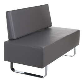 Moderne Wartecouch in Grau – bequeme Sitzbank aus Kunstleder für Wartebereiche, Salons, Praxen und professionelle Räume.