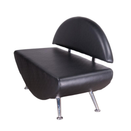 Stylische schwarze Wartecouch aus pflegeleichtem Material – perfekt für Wartezimmer und professionelle Empfangsräume.