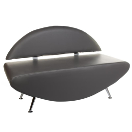 Wartecouch in Grau – modernes Design, pflegeleicht und robust für Salons, Büros und Wartebereiche.