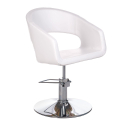 Friseurstuhl 8821 in Weiß – ergonomisch, modern & mit runder Bodenplatte