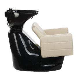 Waschsessel Rückwärtswaschsessel Friseurwaschbecken creme