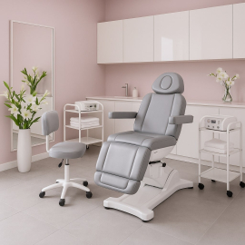 Kosmetikliege Beautyliege Behandlungsliege grau elektrisch