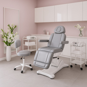 Kosmetikliege Beautyliege Behandlungsliege grau elektrisch