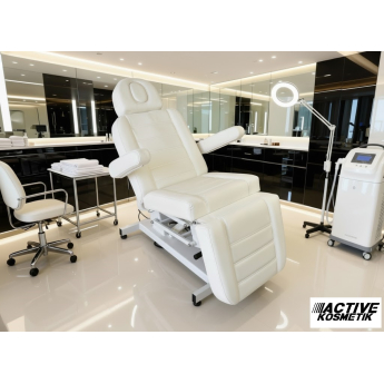 elektrische Kosmetikliege Behandlungsliege Kosmetikstuhl weiß