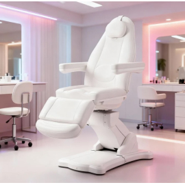 Elektrische Kosmetikliege 6672 in Weiß - moderne 4-fach motorverstellbare Behandlungsliege