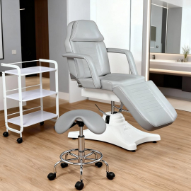 Kosmetikkabine Kosmetikstudio Kosmetikeinrichtung Kosmetikmöbelset grau