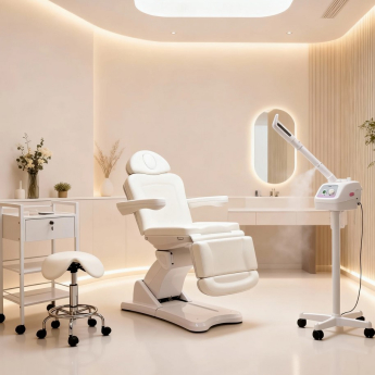 Kosmetikkabine Kosmetikstudio Kosmetikeinrichtung Kosmetikmöbelset weiß