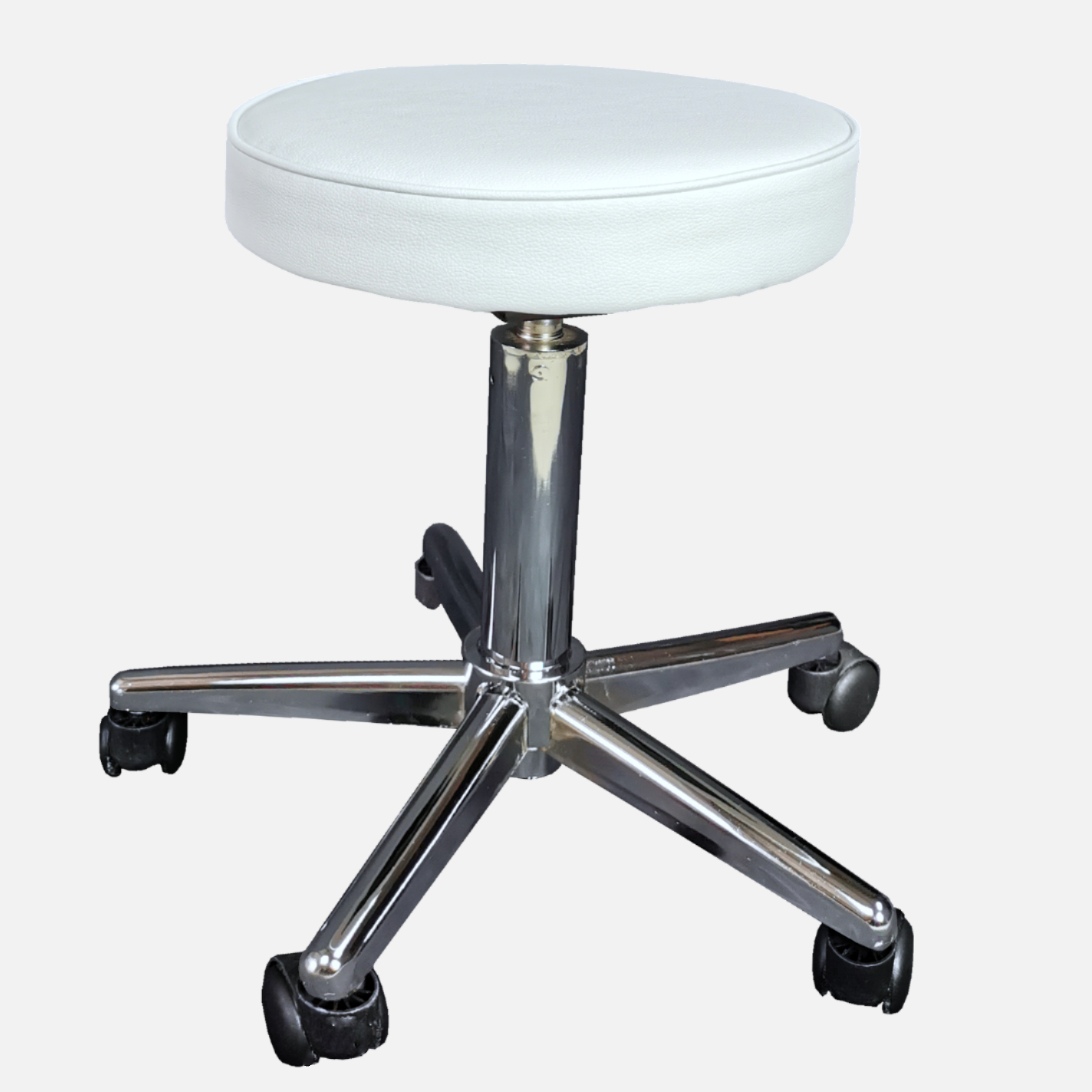 Rollhocker Rollstuhl Arbeitshocker Arbeitsstuhl weiß auf Rollen